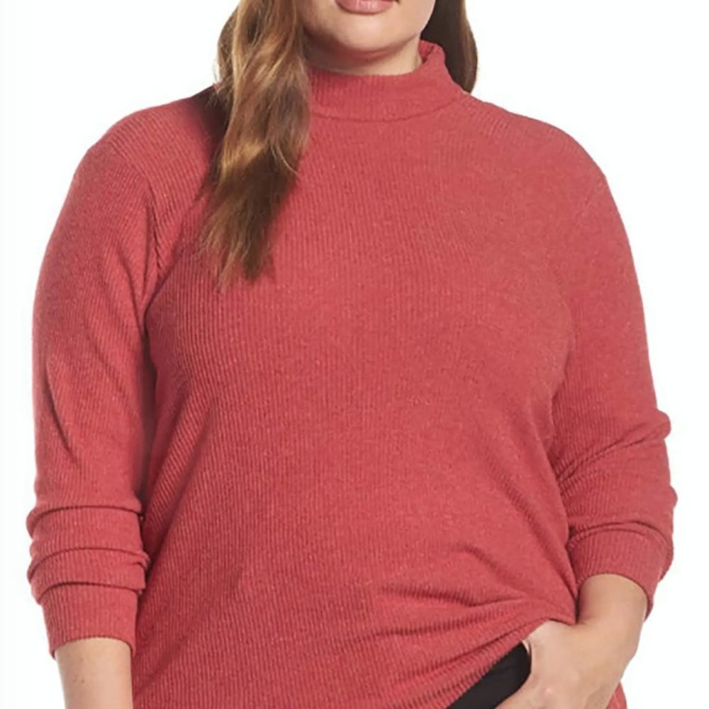 Lemon Tart Kylie Mock Neck Cut Out Back Sweater NWT Sz 3X